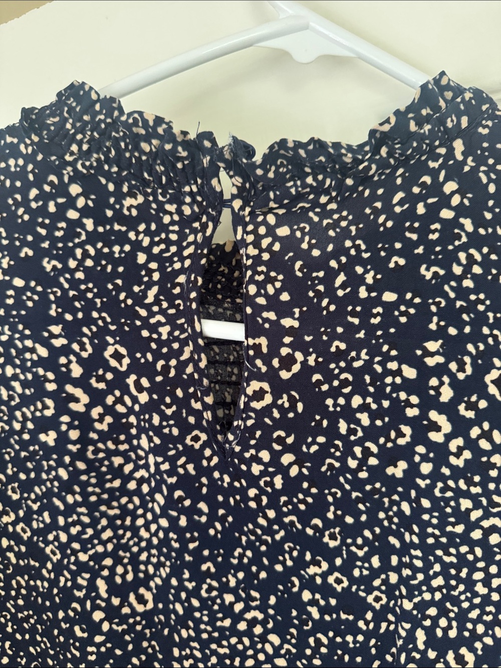 Zara Navy Rouched Mini Leopard Dress - Picture 4 of 5